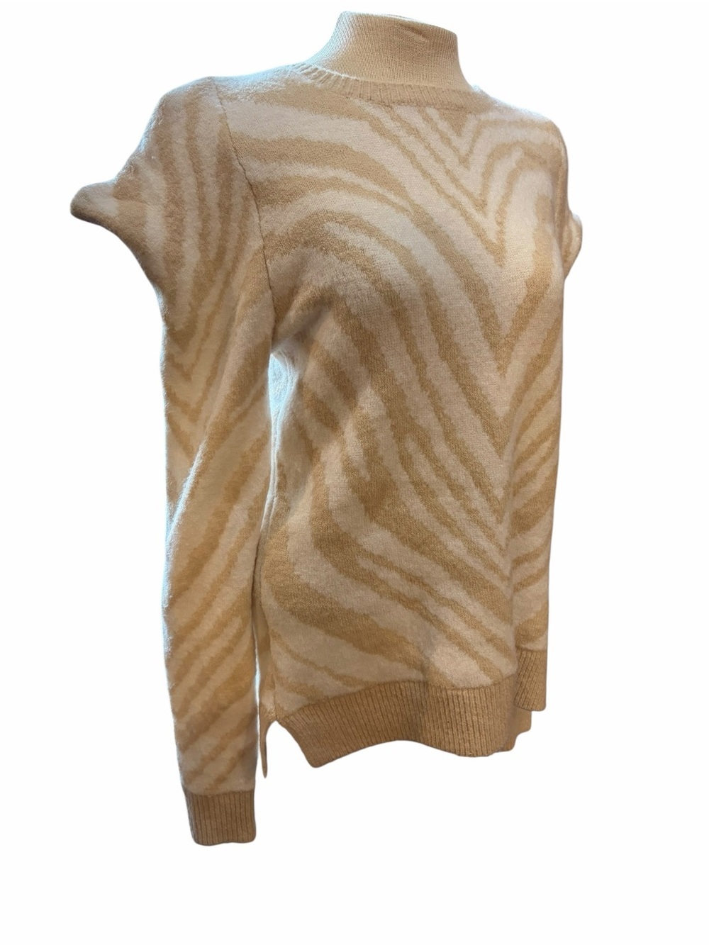 Bishop + Young You're A Wild Thing Beige & White Zebra Print Sweater - Picture 4 of 5